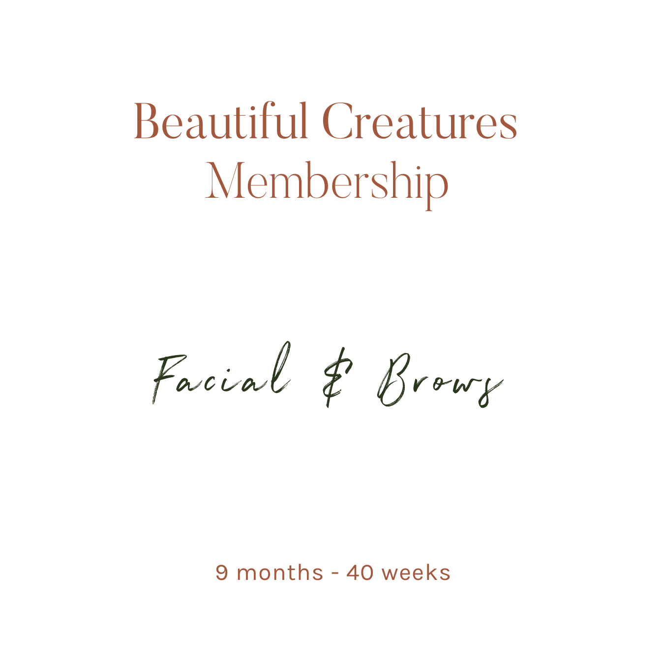 Facial & Brows Membership - 9 Months