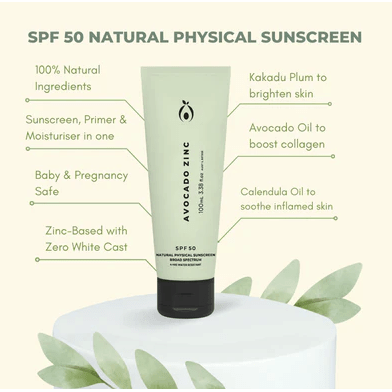 Avocado Zinc Sun Care Avocado Zinc SPF 50 Natural Physical Sunscreen
