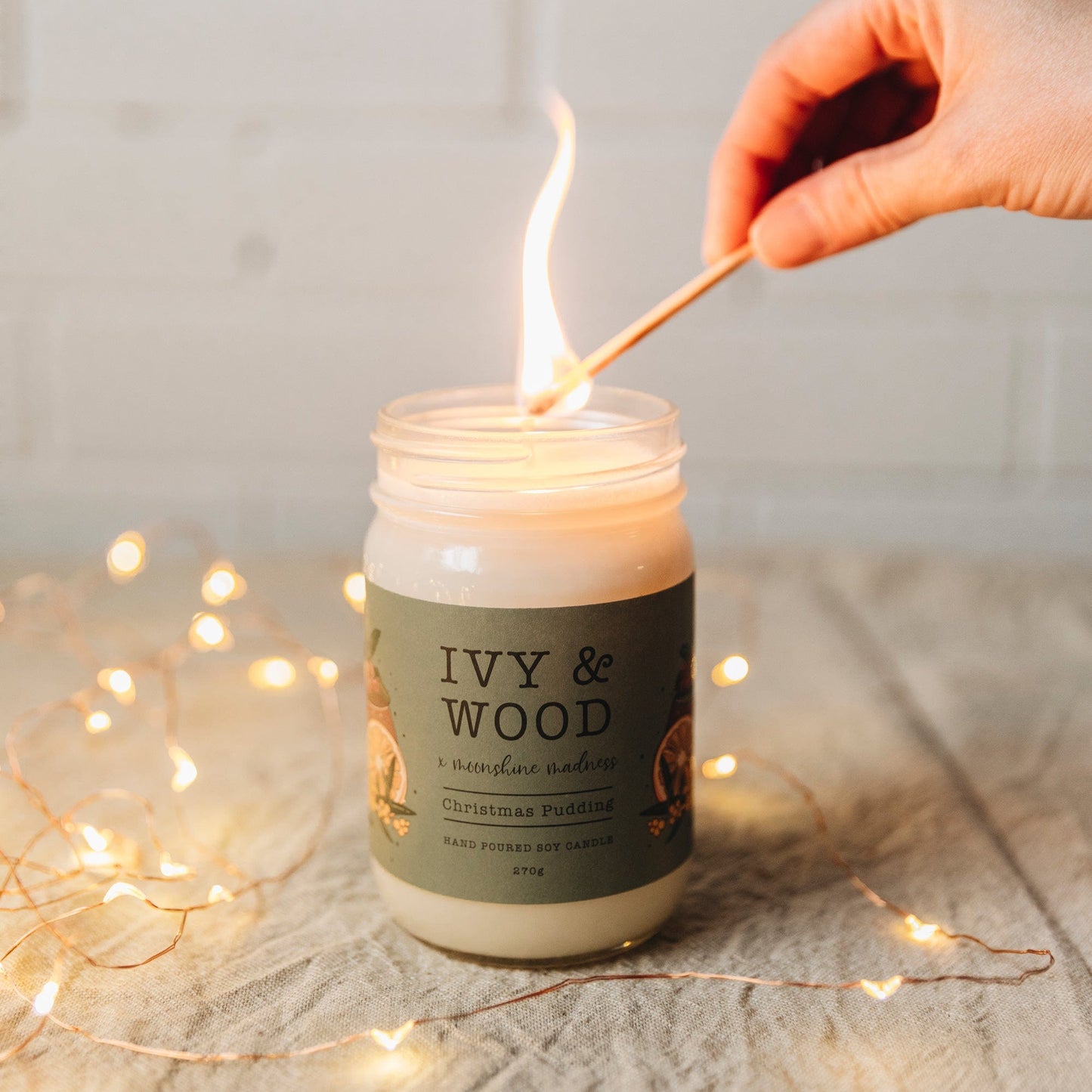 Christmas Pudding Limited Edition Mason Jar Soy Candle 270g - Beautiful Creatures Makeup & Beauty