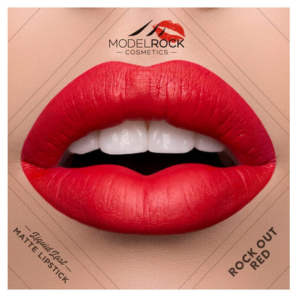 ROCK-OUT RED Liquid to Matte Longwear Lipstick 3.5ml - Beautiful Creatures Makeup & Beauty